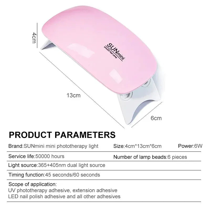 Portable Mini Nail Dryer 6 LED UV